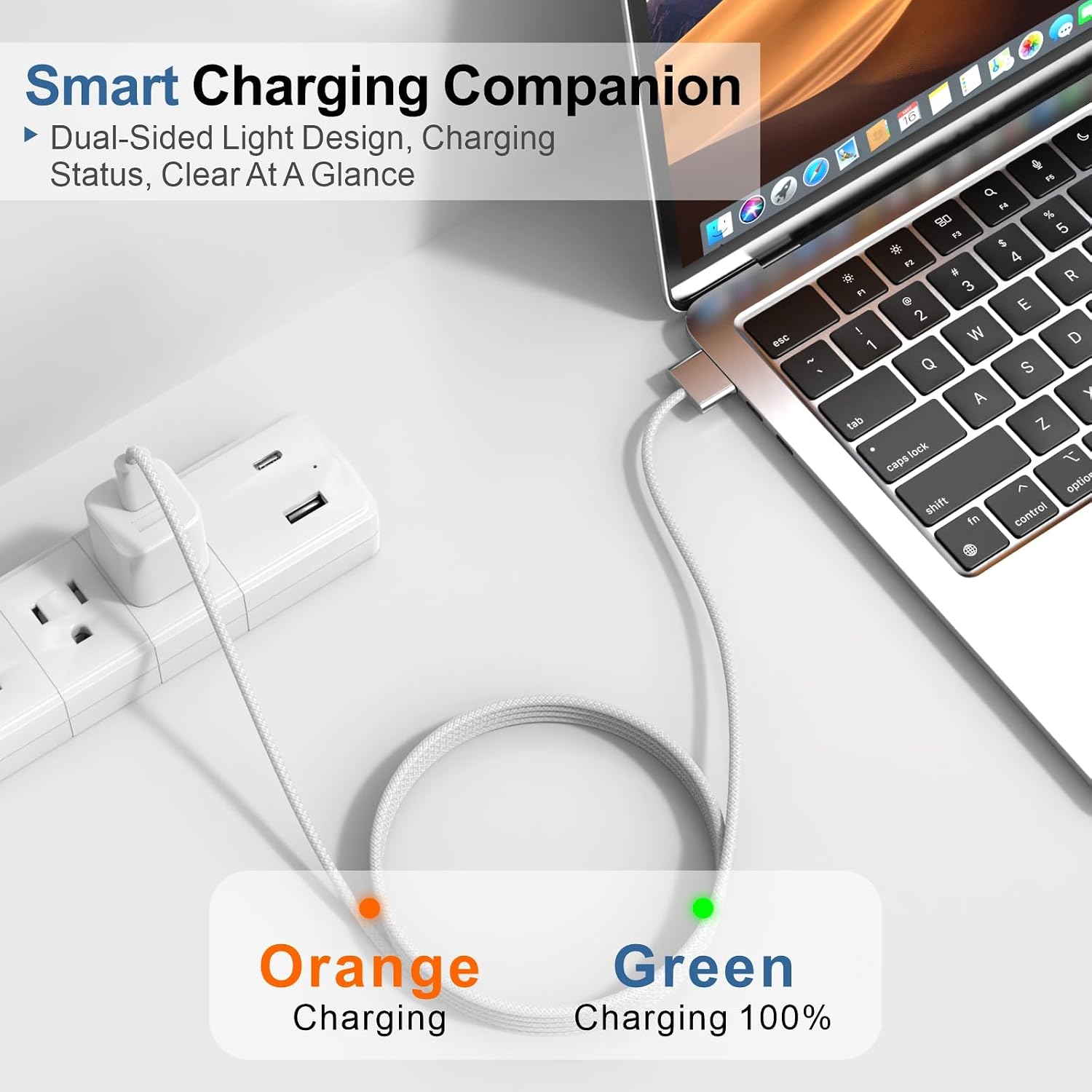 140W USB-C to Magnetic 3 Cable 6.6ft, for MacBook Pro/Air M2-M5, White | Fast charging cord, compatible MagSa - view 2