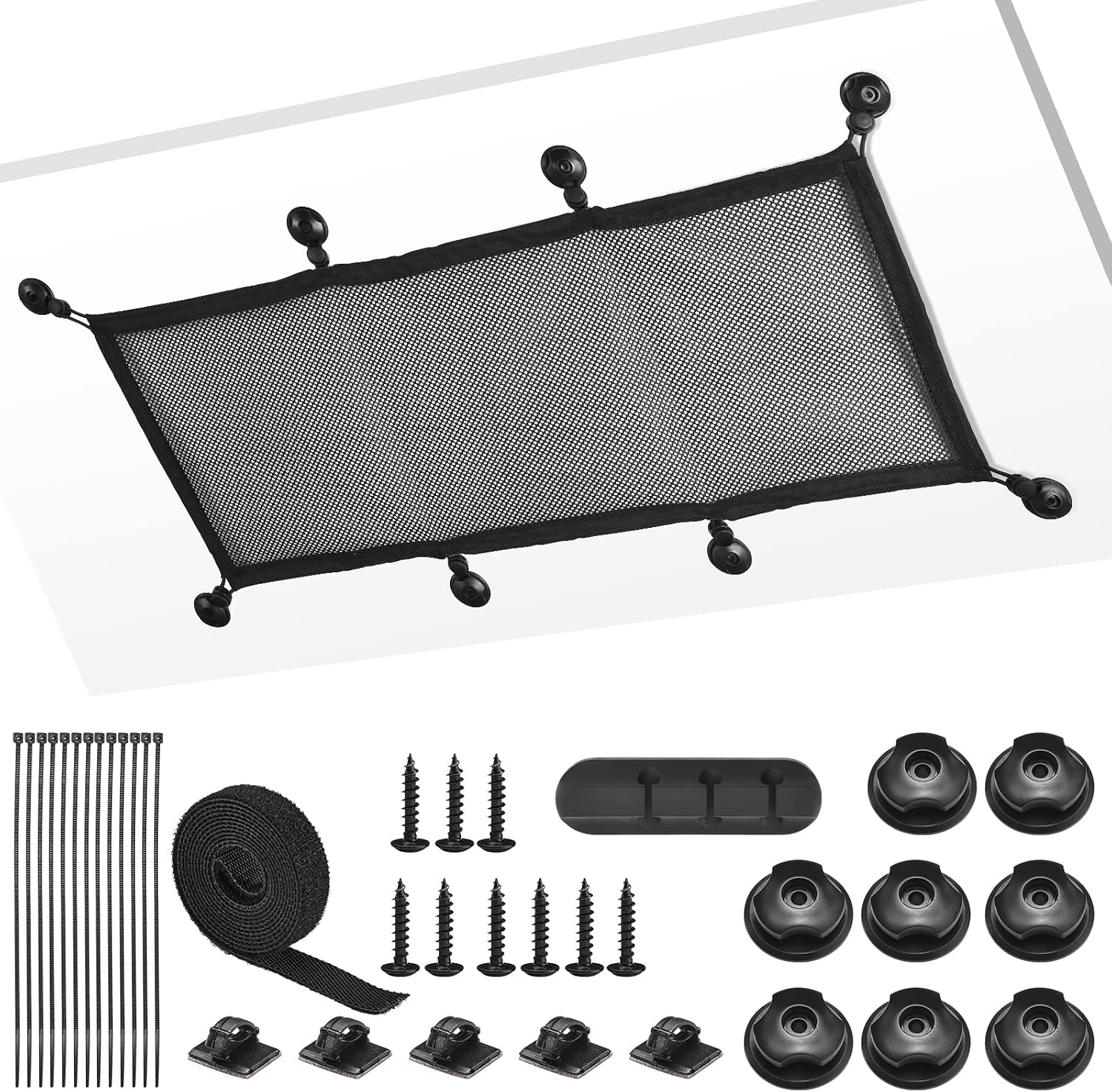 Cable Management Net Under Desk Kit,Privacy Mesh Cable Manager Flexible Under Desk Wire Net Large Capacity Cor