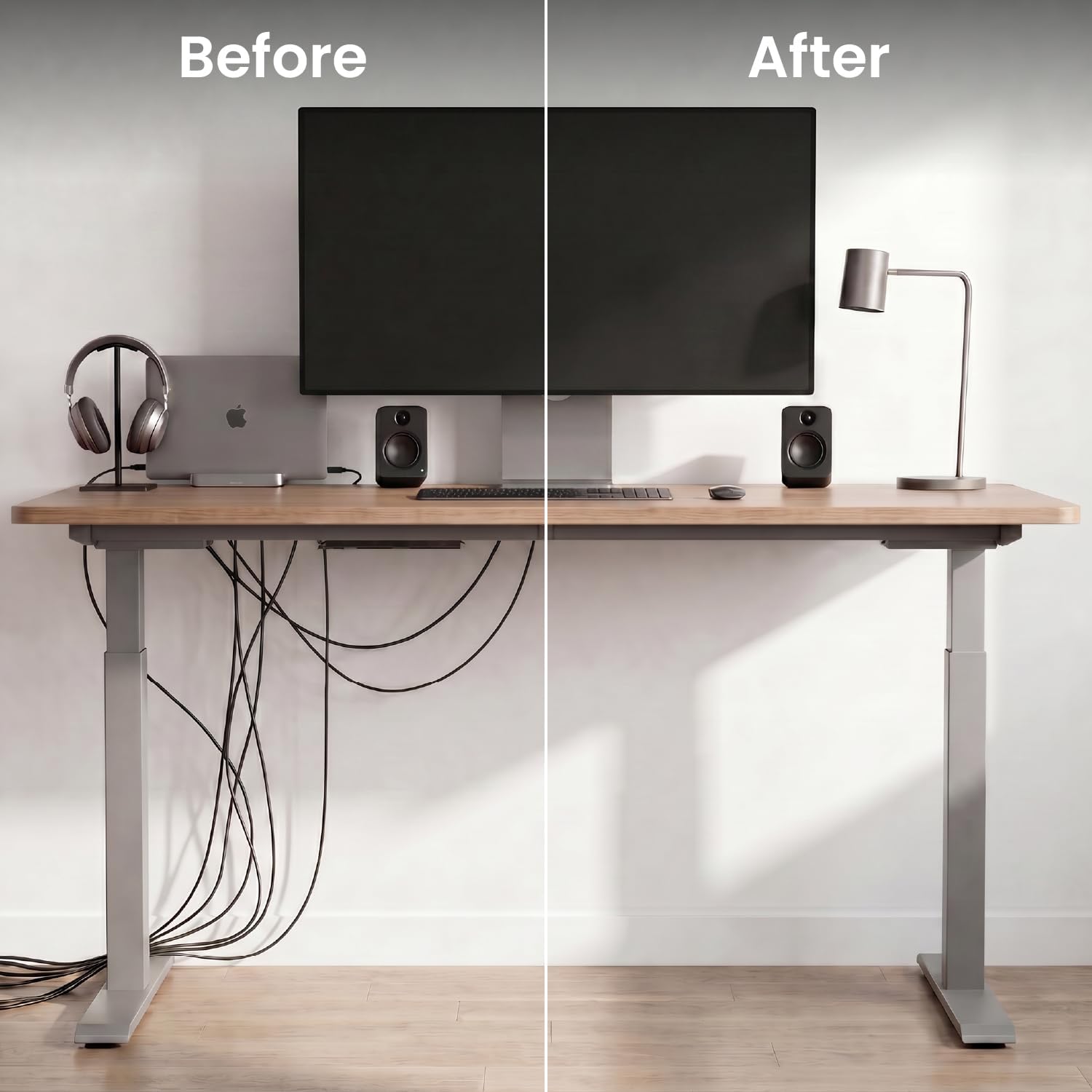 EVEO Cable Management Under Desk Kit (6 Units) – Under Desk Cable Management Cord Hider, Cable Hider Cord Mana - view 2